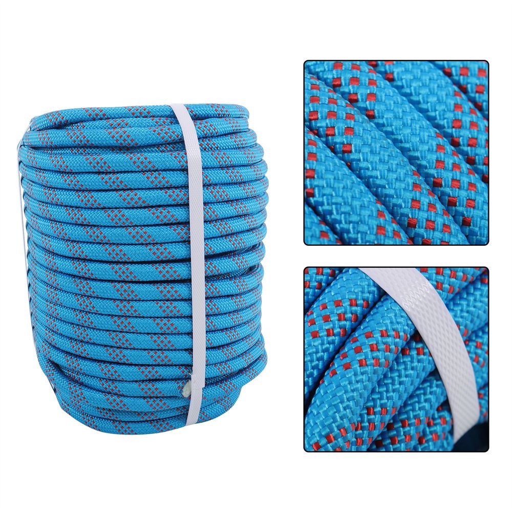 1/2"×150' 48 Strands Polyester Braided Arborist Rope For Tree Work Blue & Red