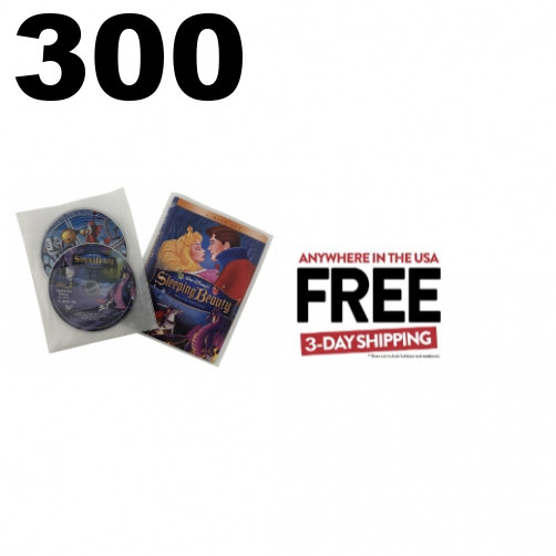 300 Clear 2 Disc White Non Woven CPP Sleeves & DVD Booklet **1-3 DAYS