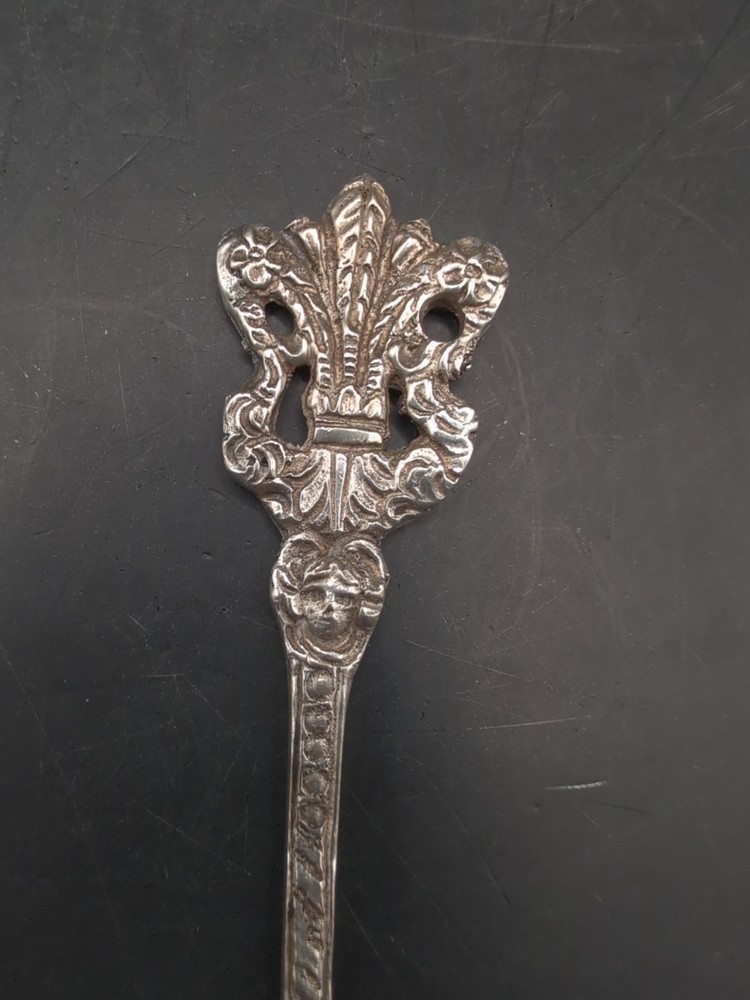 Vintage UGO BELLINI Ornate Serving Spoon & Bon Bon Fork Silver Plate Italy