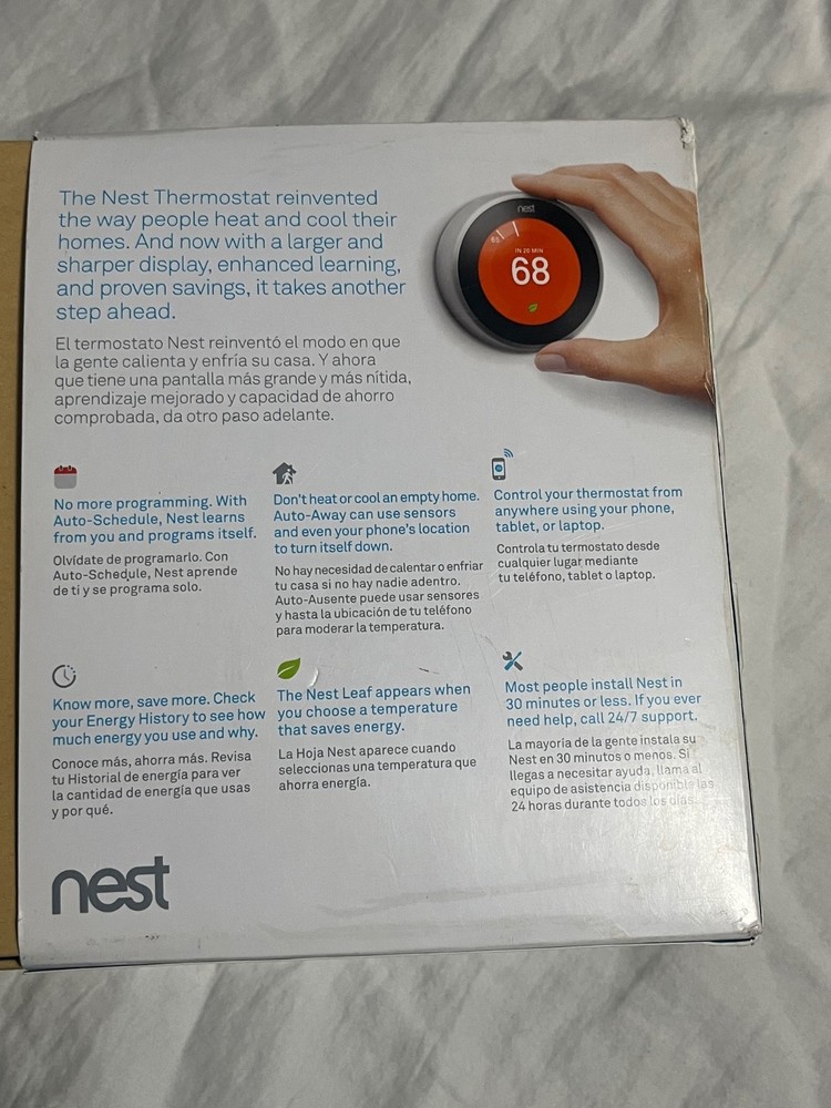 UNTESTED Google Nest Learning Thermostat - T3007ES