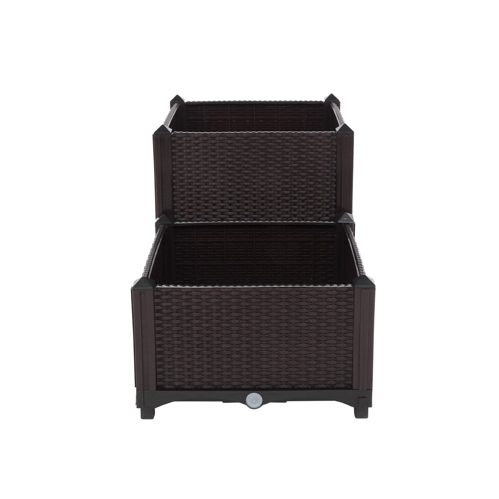 2Pcs Free Splicing Injection Planting Box Brown