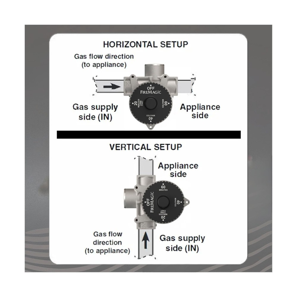 Fire Magic 1-Hour Shutoff Timer, 100,000 BTU Natural/Propane Gas Timer, Accom...