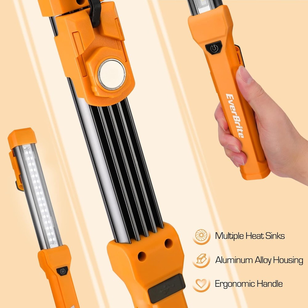 EverBrite 1000LM LED Work Light, Rechargeable Work Light for Mechanics with Dual