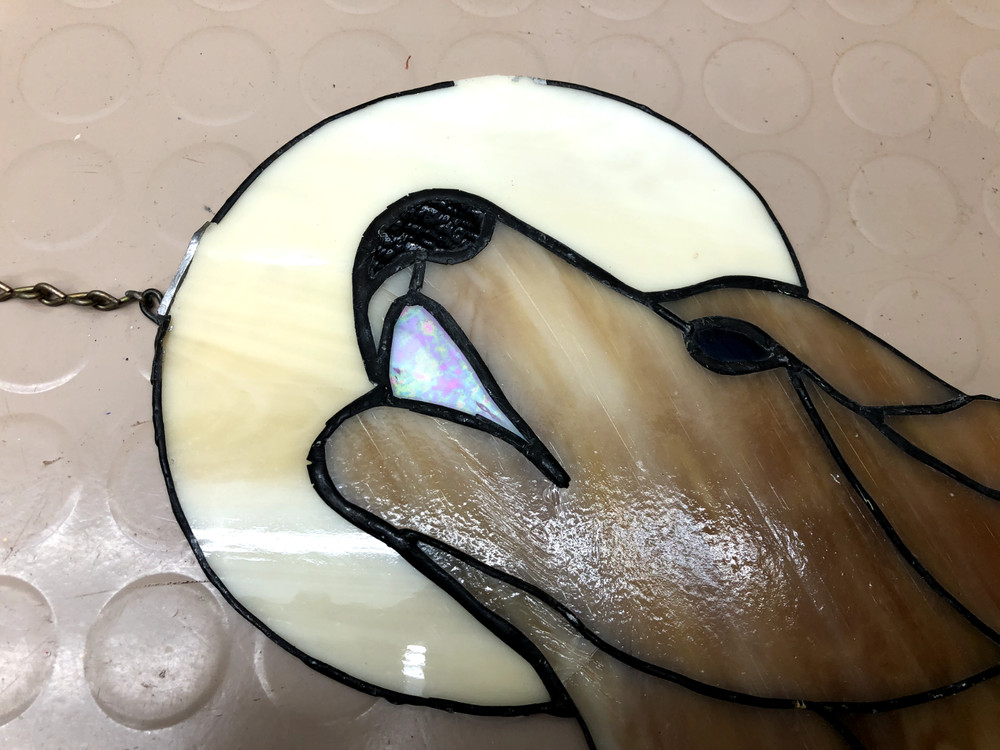 Stained Glass Suncatcher Dog