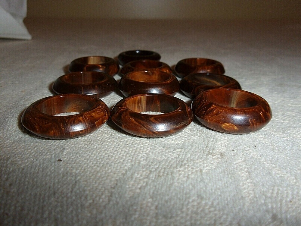 Vintage bakelite ring size 5 small Brown NOS