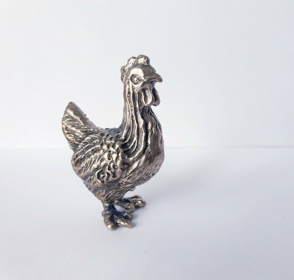 Vintage Solid Silver Italian made miniature Chicken Large
