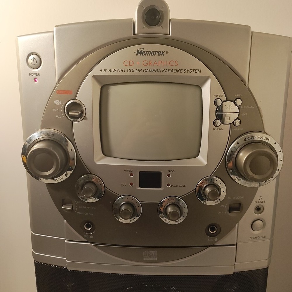 Memorex CD+Graphics Karaoke System MKS8580 CRT Video Camera CD/Cassette-Tested