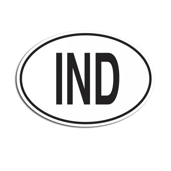 IND India Country Code Oval Sticker Decal