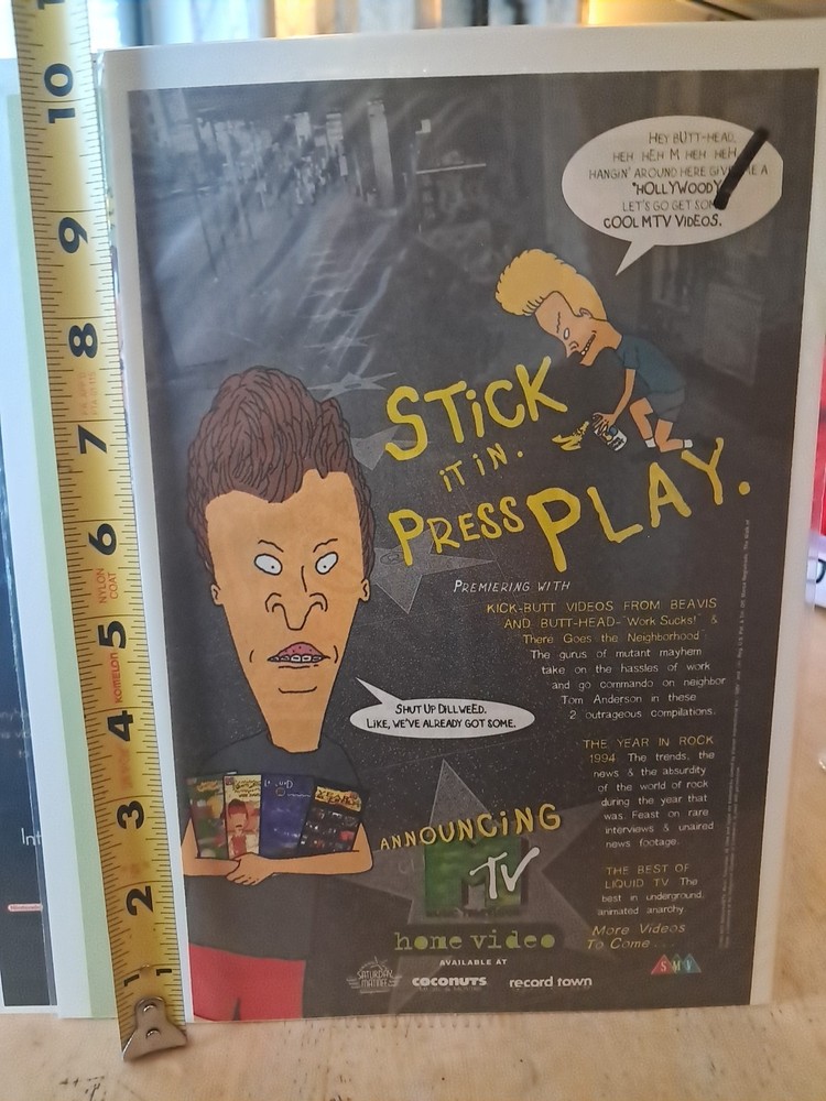 Beavis And Butthead 1995 Video Promo Poster New Condition