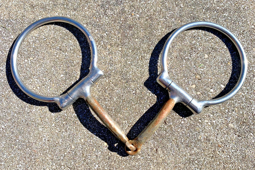 5" Sweet Iron Offset D Ring Snaffle Bit Western Horse Riding Training MARKED: RR
