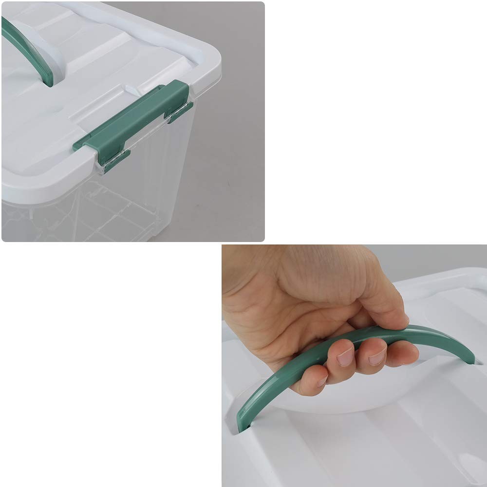 14 Quart Clear Storage Bins with Lid and Handle, Multipurpose Stackable Plast...