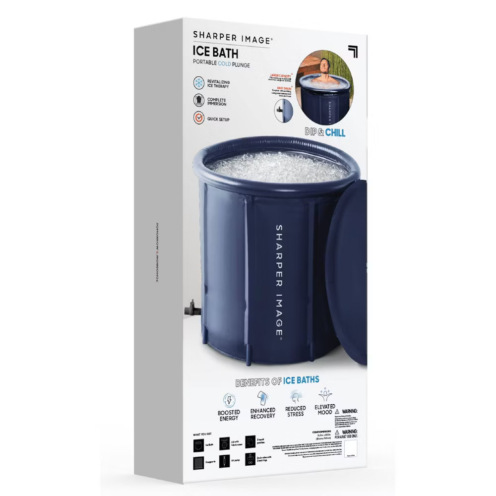 Sharper Image Ice Bath Portable 31.5" Inflatable Pool - Navy