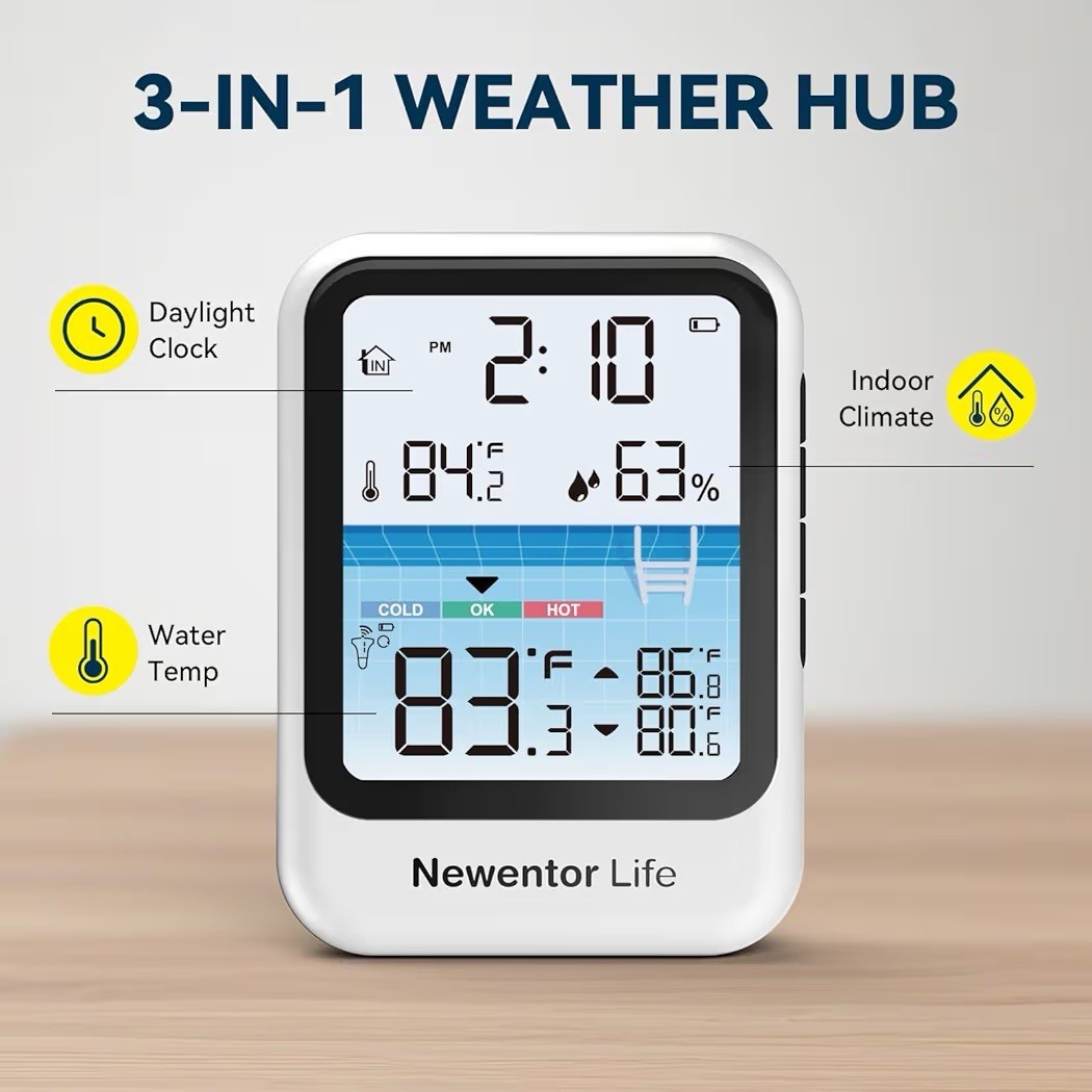 Wireless Pool Thermometer Floating Easy Read, High Precision Outdoor Pool Thermo