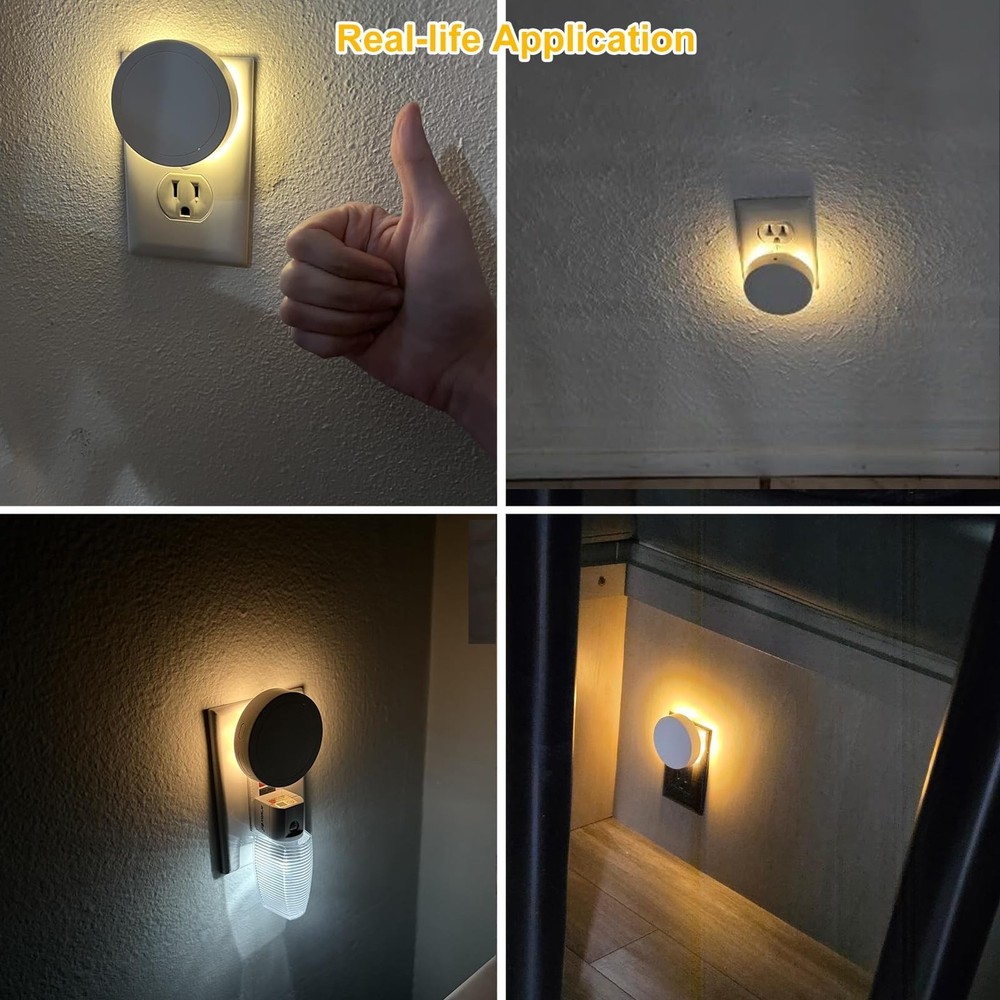 Night Lights Plug into Wall, Backlit Night Light with Light Sensor, Soft Dim ...