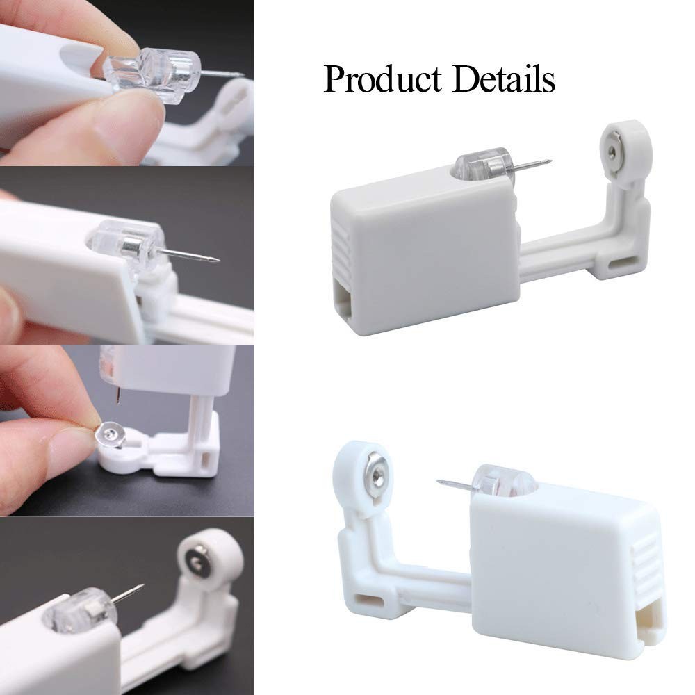 Nose Piercing Gun Kit Disposable 2 Pack with Studs