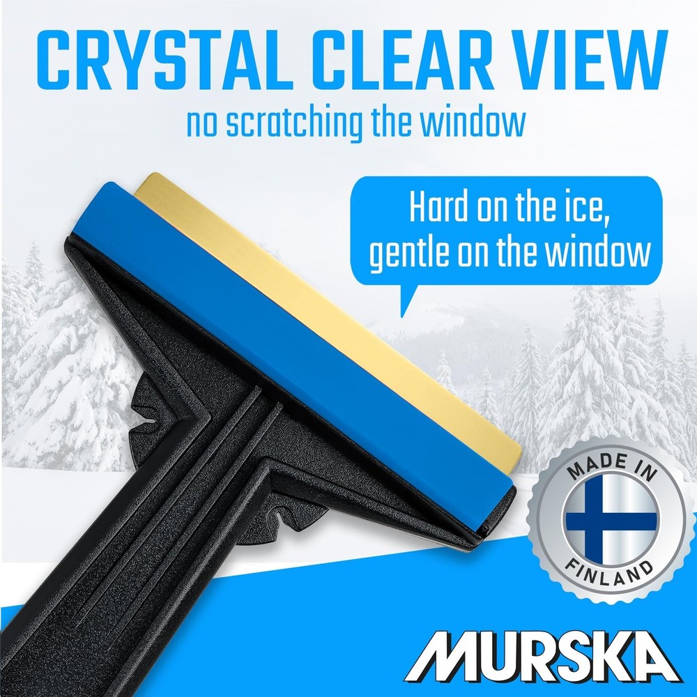 Car Ice Scraper Brass Blade - Fast, Easy & efficient - [ 2 Pack ] Ice Scraper...