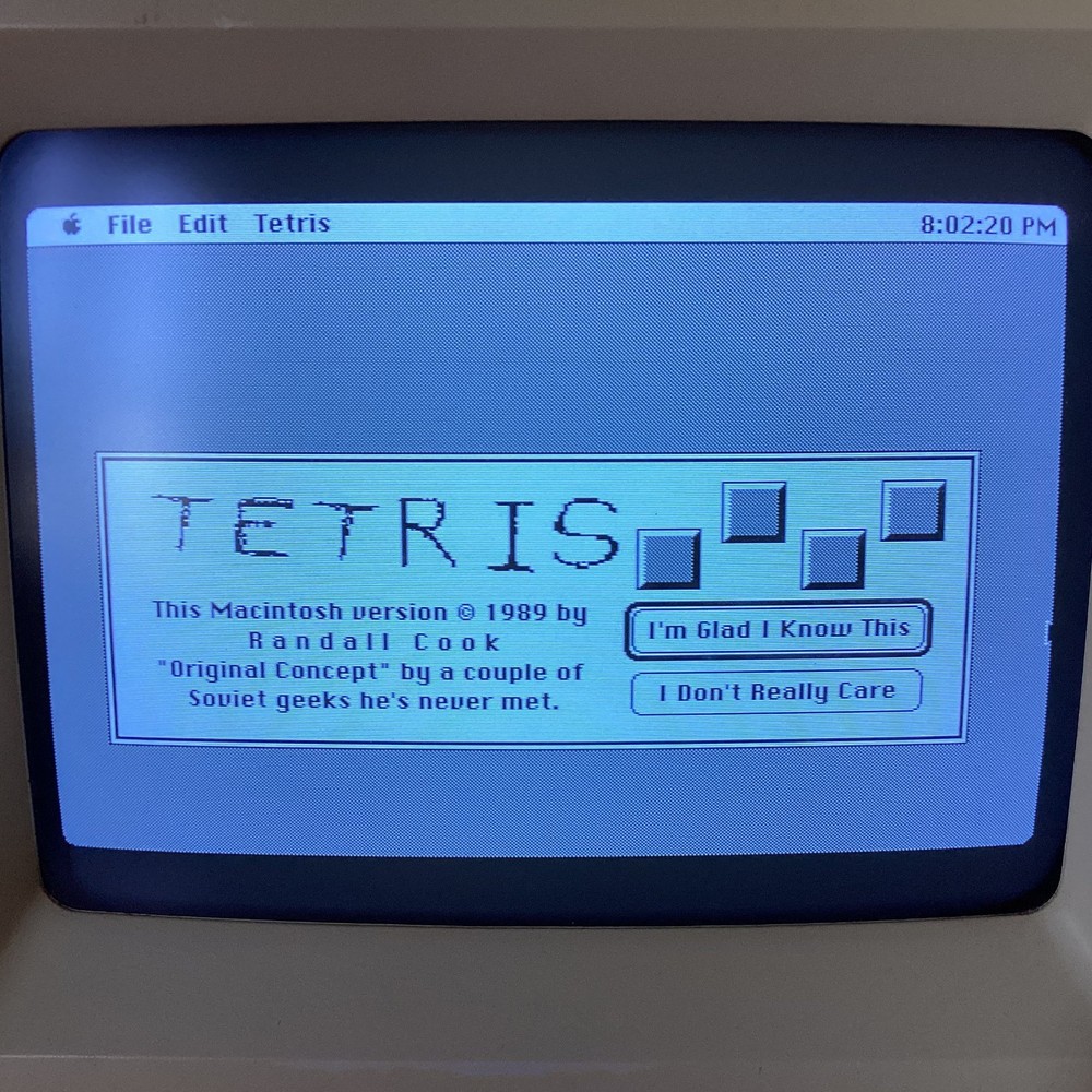 Vintage Macintosh Mac Program Game WESLEYAN TETRIS 800K Disk Plus, SE, Classic!