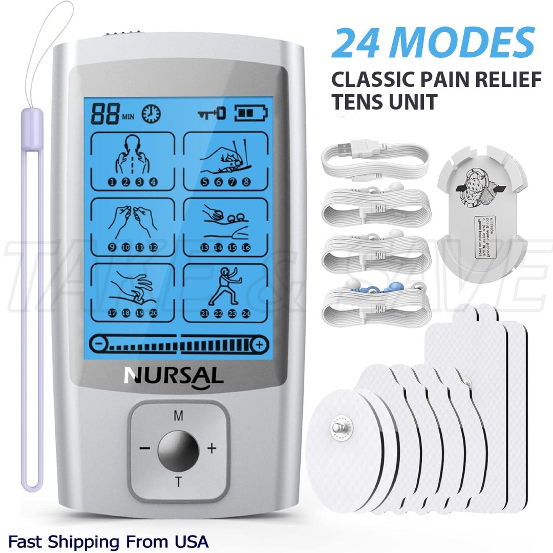 24 Modes Tens Unit Muscle Therapy Pain Relief Stimulator Machine Pulse Massager