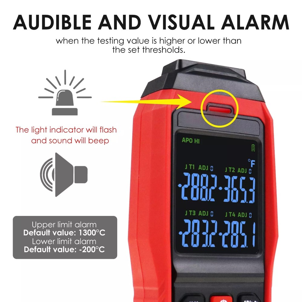 Digital 4CH K/J Datalogger Thermocouple Thermometer Real-Time Data Logging USB