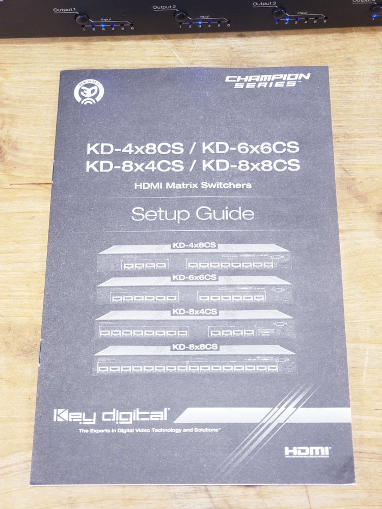 Key Digital KD-6x6CS HDMI Matrix Switcher Complete Set — 6x6