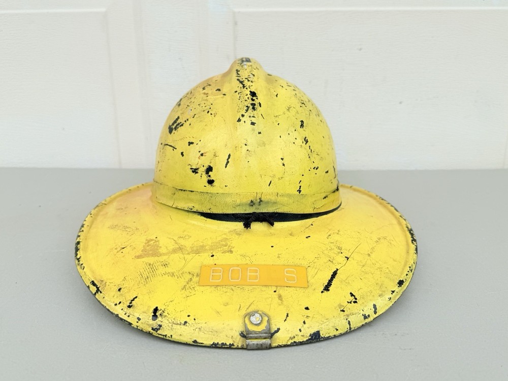 Vintage Fire Helmet Yellow