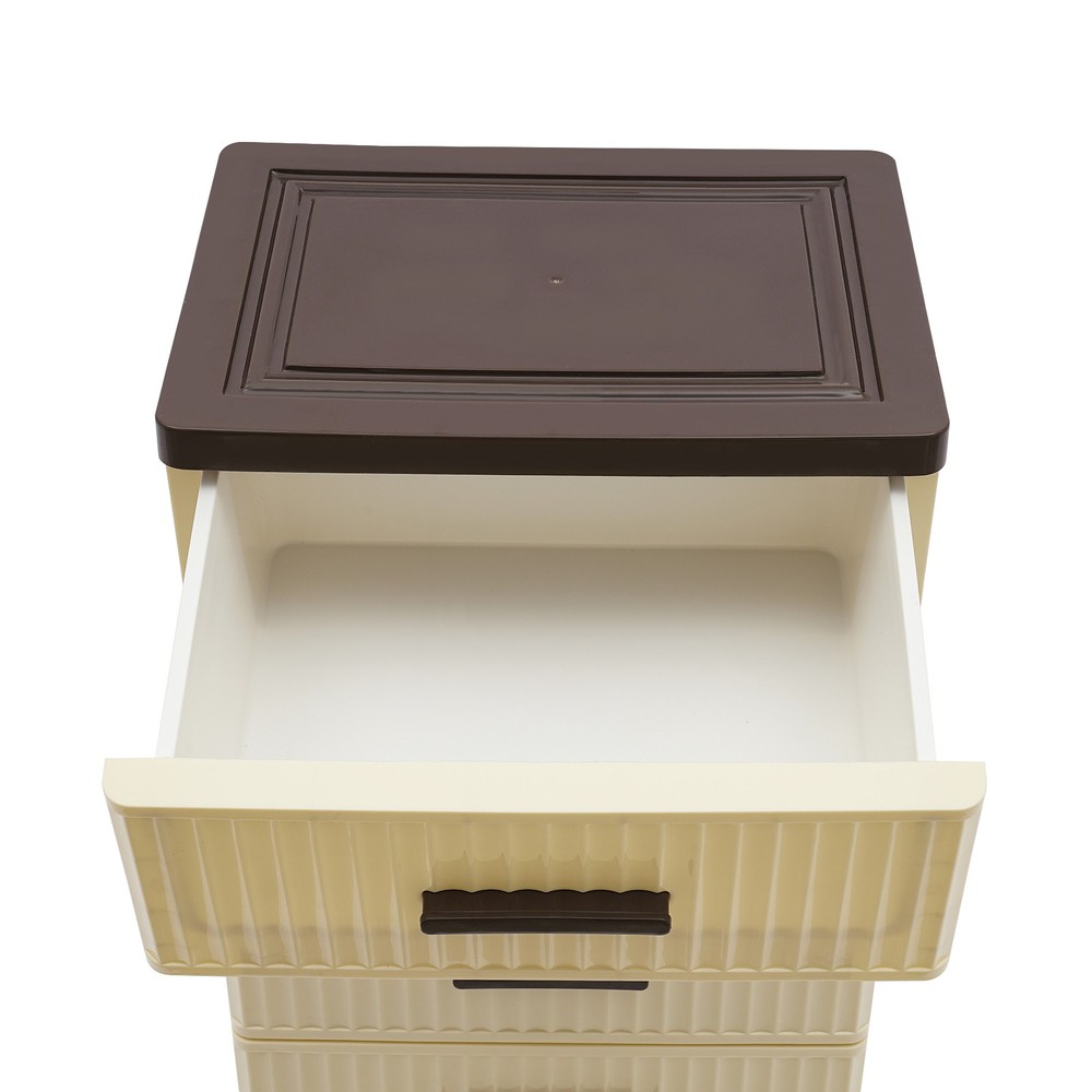 Multi-tier Storage Cabinet Modern Organizer Movable Storage Box W/ 4 Drawers