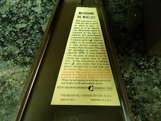 Vintage Seth Thomas Metronome Model E500-000