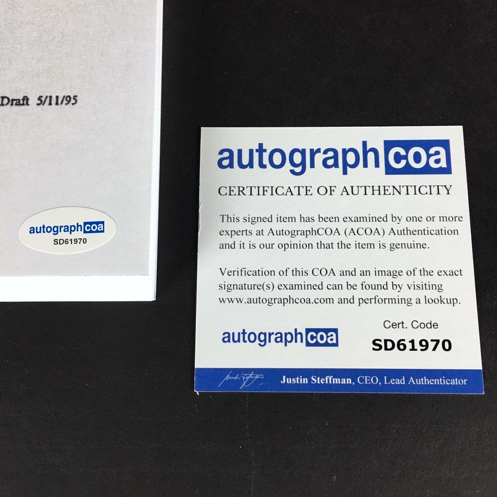 DEAN DEVLIN SIGNED FULL 137 PAGE INDEPENDENCE DAY SCRIPT ACOA AUTOGRAPH COA