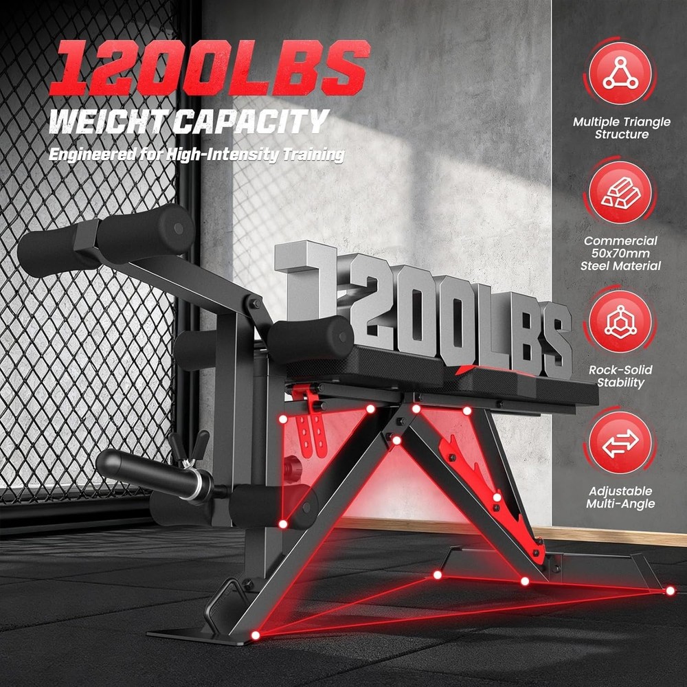 1200LBS Adjustable Foldable Weight Bench for Home Gym Strength Training Workout