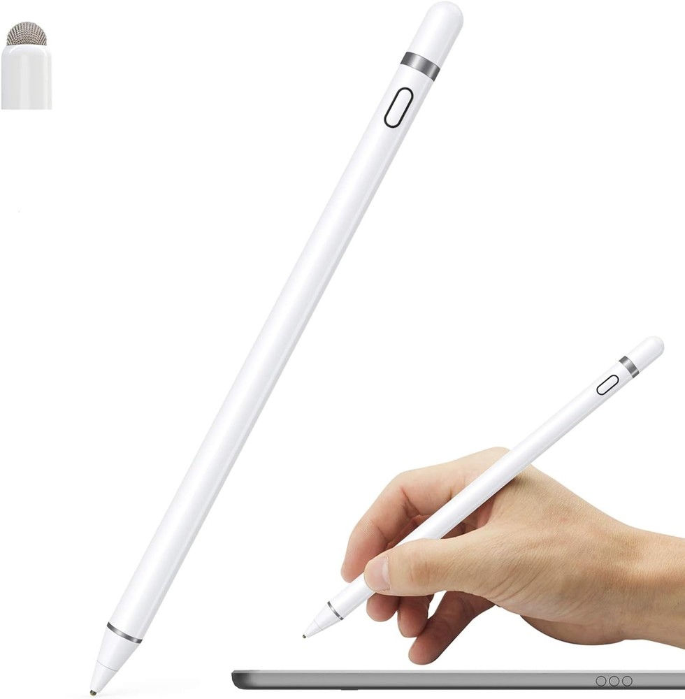Active Stylus Pen Compatible for iOS&Android Touch Screens, Pencil with White