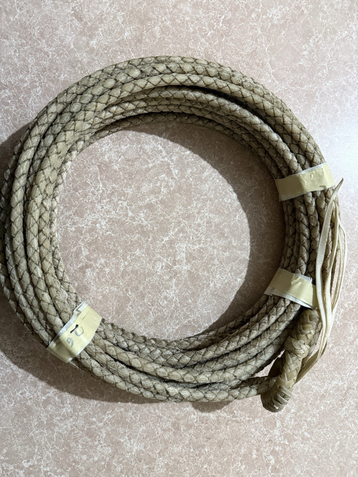 Western Handmade 4 strand Rawhide Reata (78 Ft Long 3/8 Diameter)