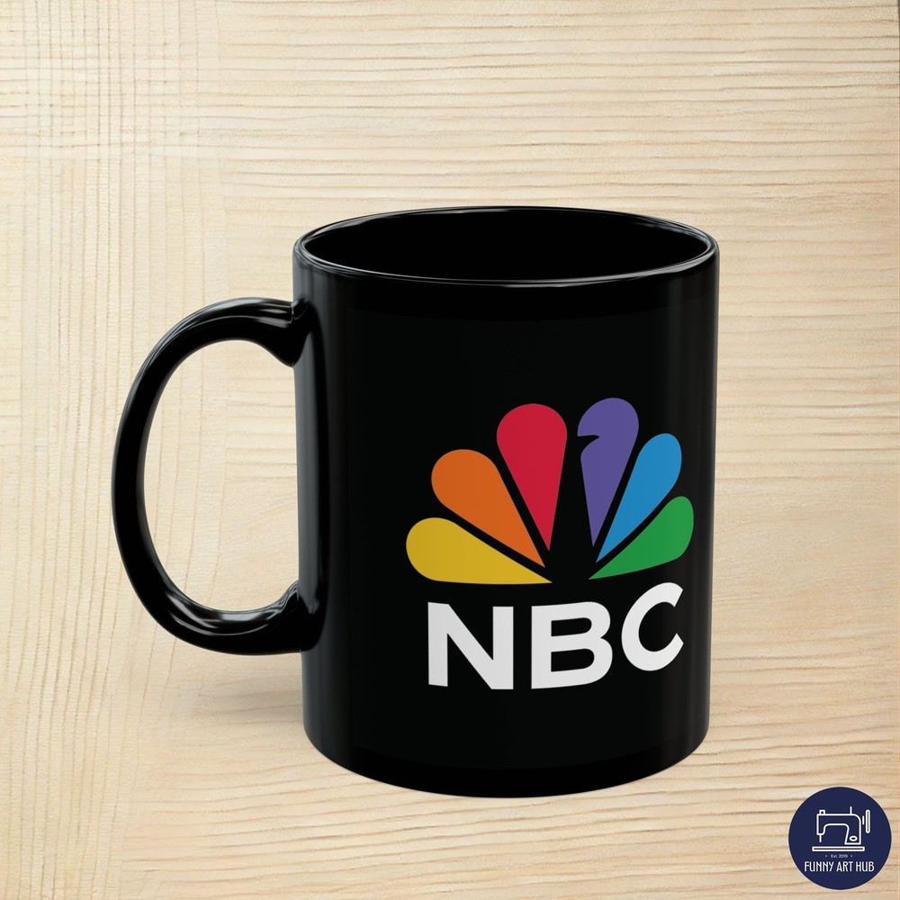 NBC Peacock Logo Premium Black Coffee Mug