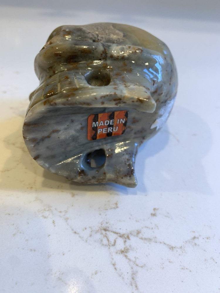 Mini Carved Crystal Skull Rock Made In Peru 3”
