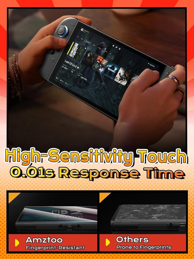 2pack Screen Protector for Switch 2, Tempered Glass HD Clear, Full Coverage