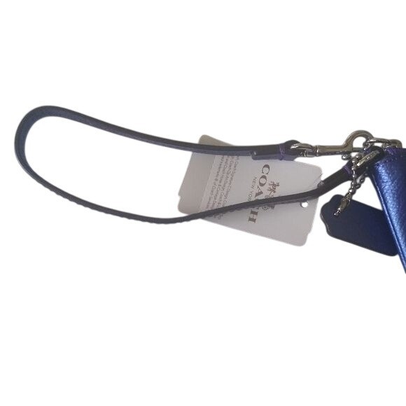 Coach SV/Metallic Purple Iris Corner Zip Wristlet