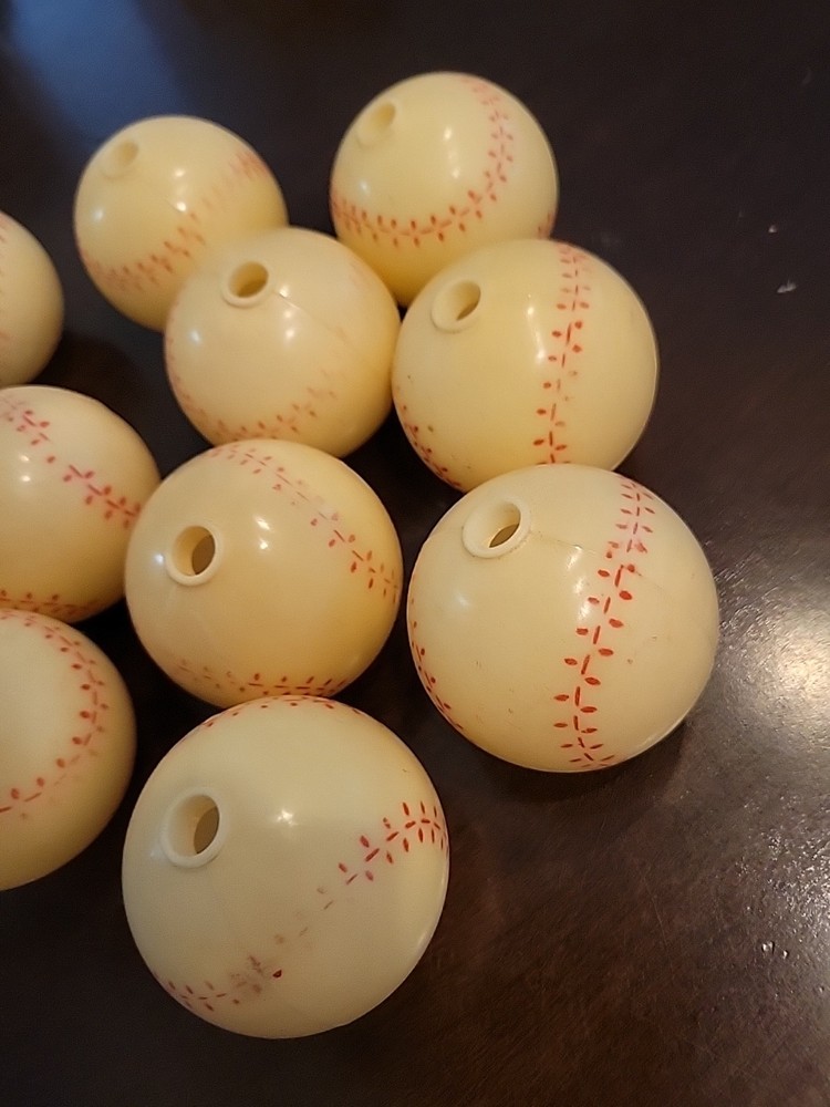 Vtg Blow Mold Baseballs Patio Plastic Light Covers