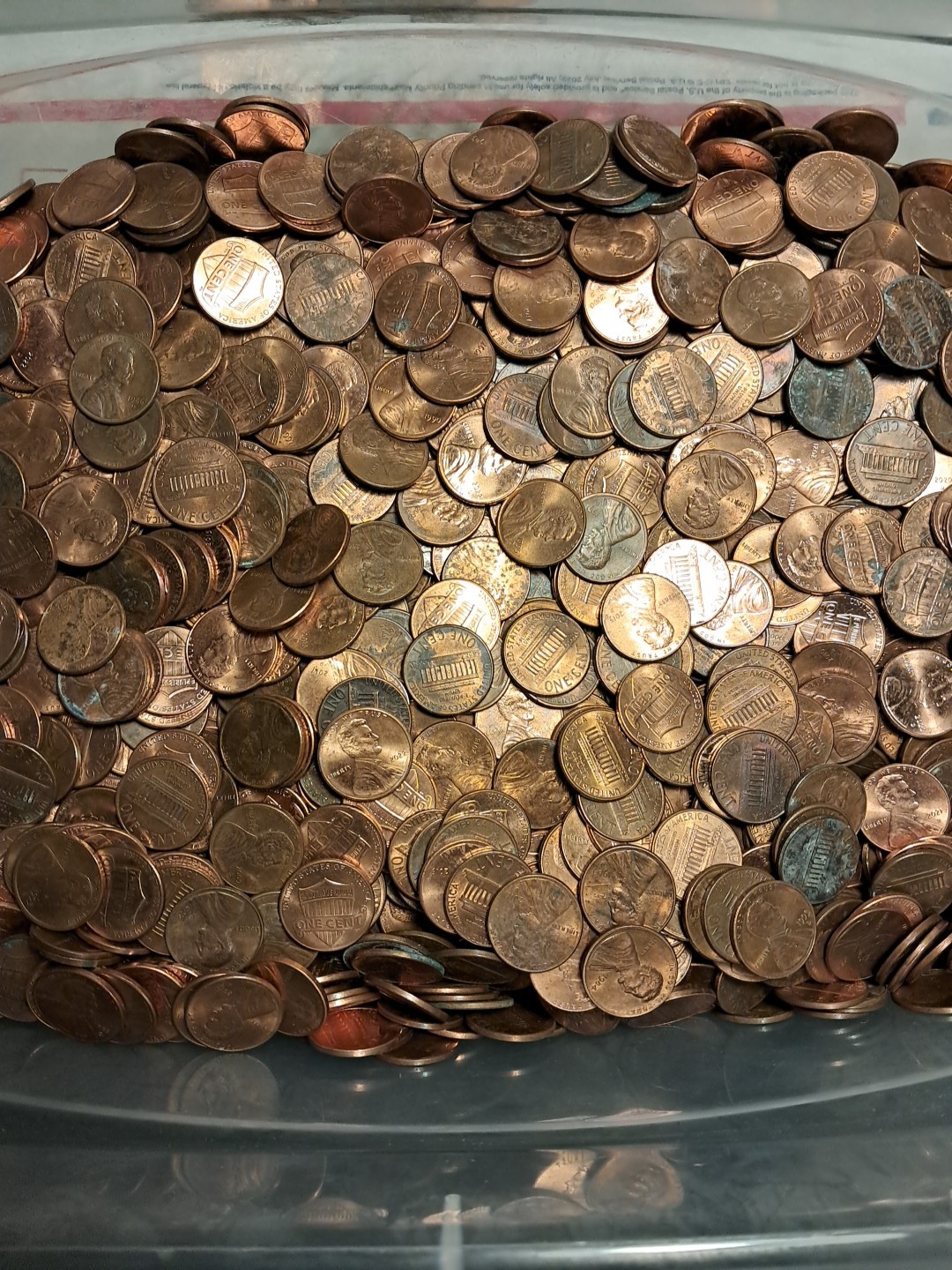 About $50 Face Value Over 26+ Pounds US Pennies Non Copper, Unsearched About