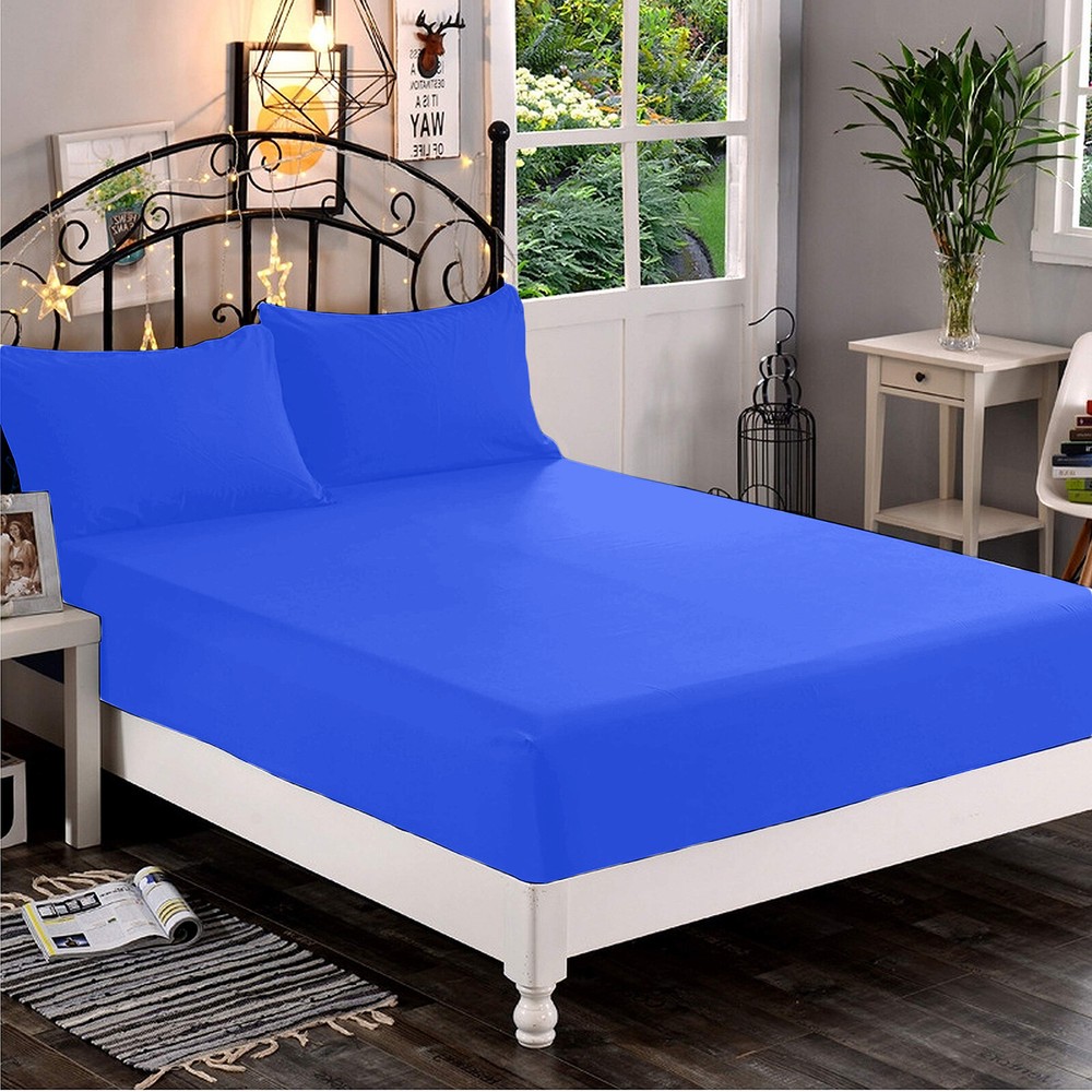 Bedding Collection 1000 TC OR 1200 TC 100% Cotton Royal Blue Solid Select Item