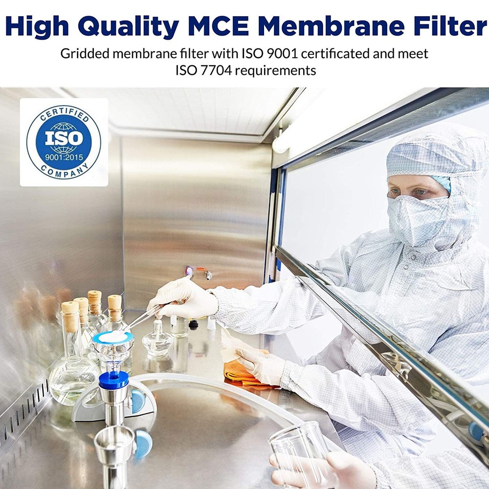 MCE Membrane Filter,Sterile,Black Grid, 47 mm,0.45µm,100-4000pcs,Lab Disc Filter