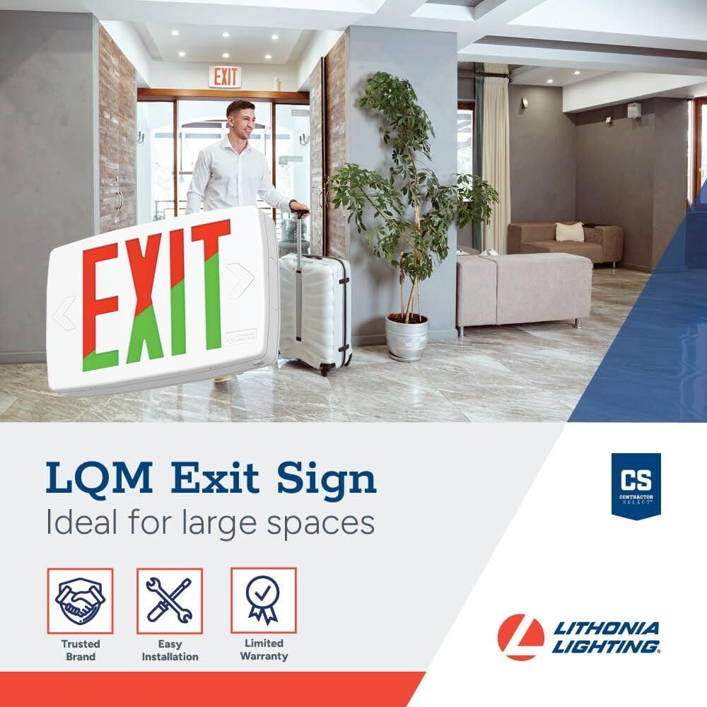 Lithonia Lighting Quantum LED Exit Sign, Dual Sided Emergency Exit Sign, Sele...