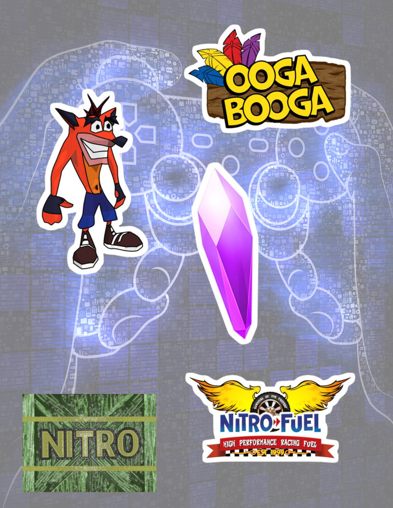 Crash Bandicoot 5pc Sticker Pack
