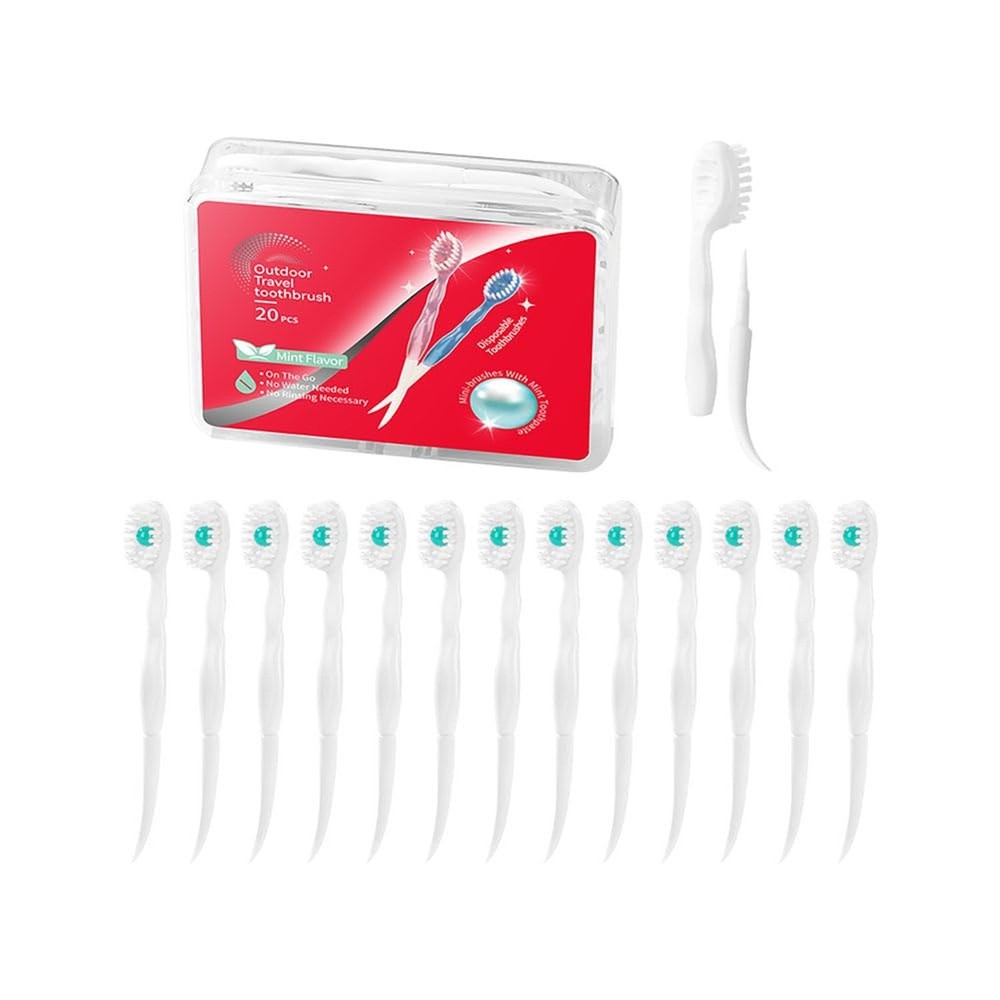 Mini Brushes-Disposable Toothbrushes with Toothpaste Portable for Work Travel...