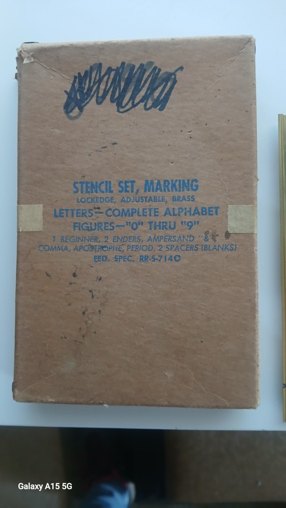 Stencil Set, Marking, Brass 4 Inch Interlocking, Adjustable