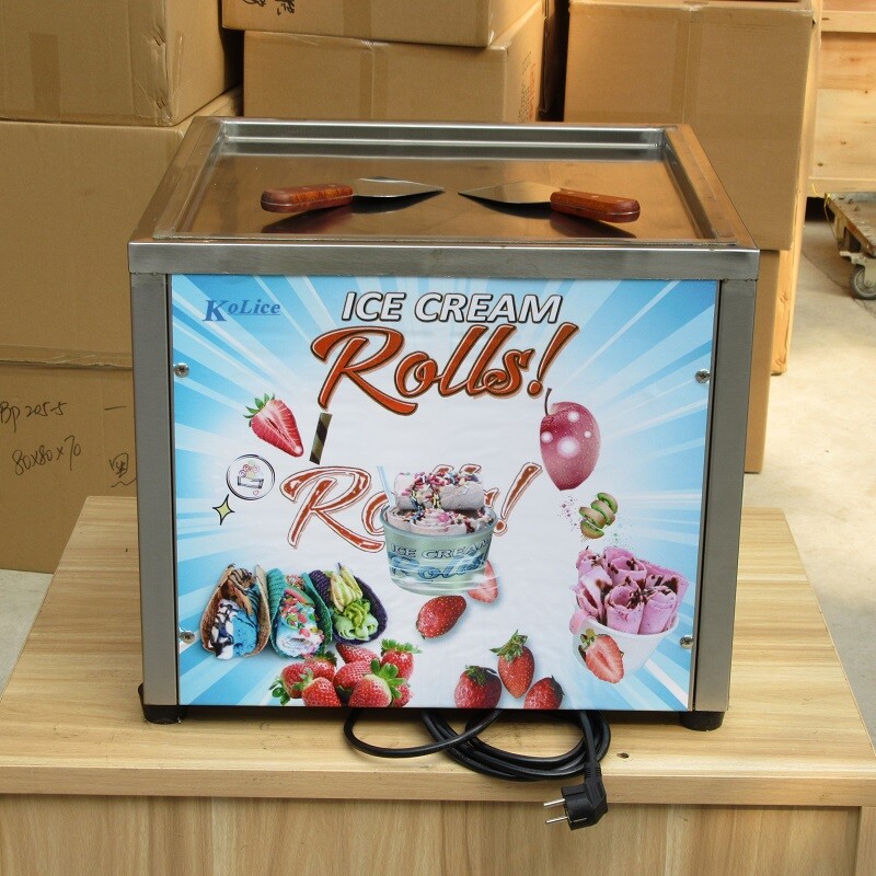 Kolice Tabletop 18"x18" Square Pan Fried Ice Cream Maker,Ice Cream Roll Machine