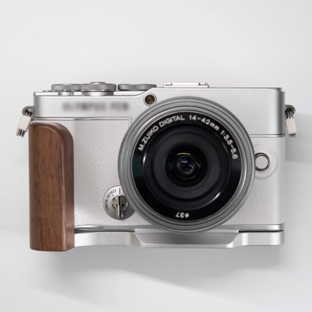 Wood Hand Grip L Plate Bracket Clamp Tripod Quick Release Base for Olympus E-P7
