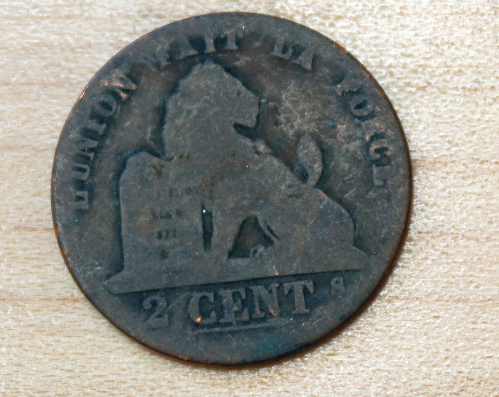 1845 Belgium 2 Centimes Leopold I