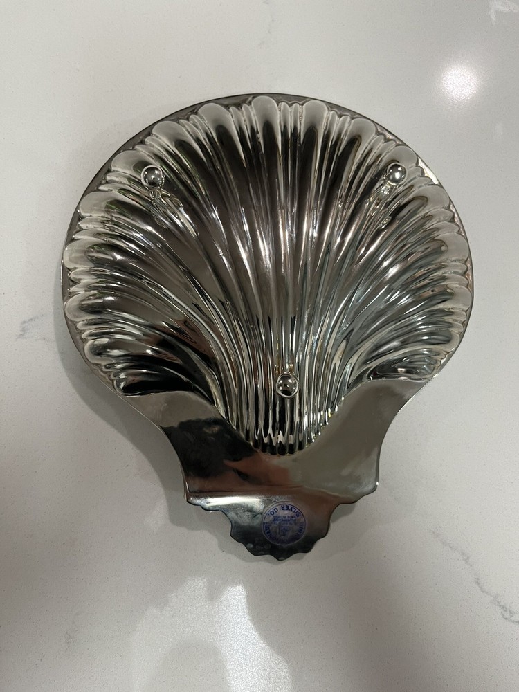 International Silver Company Seashell Dish Footed Silver Plated
