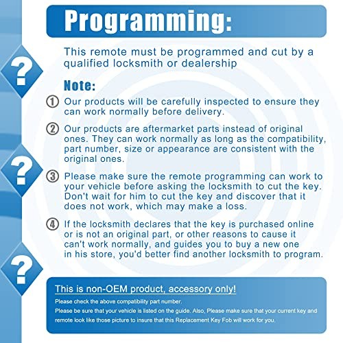 7 Button Car Keyless Entry Remote Control Replacement Key Fob Proximity Smart