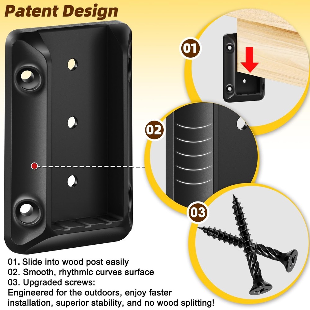 30 Pcs Durable Nylon Deck Railing Bracket Connectors with Screws for 2x4" Posts
