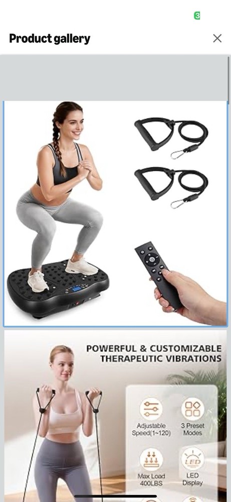 Vibration Plate Exercise Machine, 3 Workout Modes & 120-Level Vibration Platf...